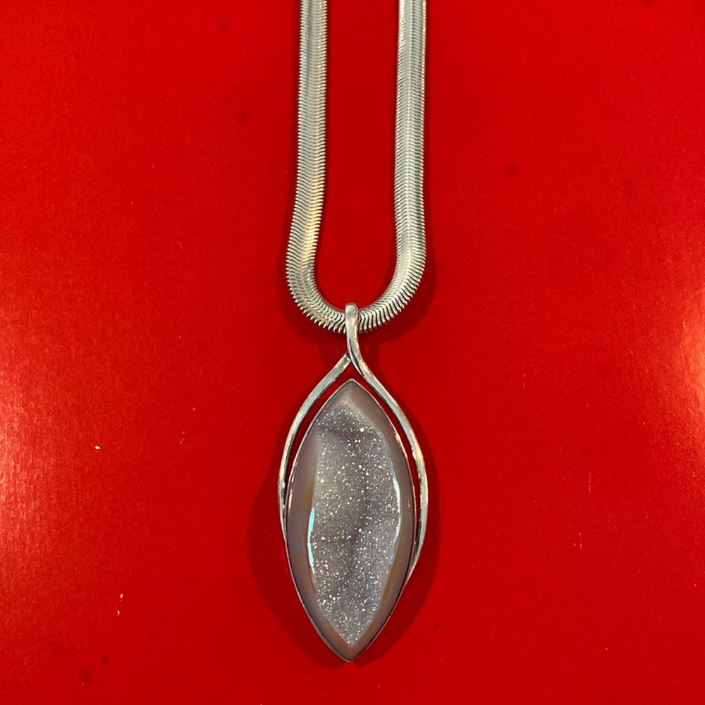 Natural stone sterling silver charm and necklace